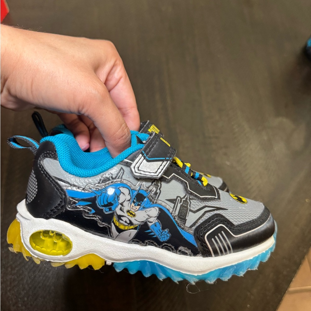 Batman Kids Sneakers - Gray, Blue, and Yellow
